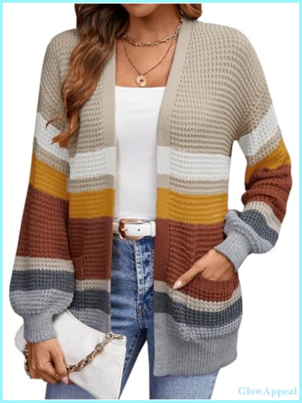 Women's Cotton Cardigan Sweater Lightweight Open Front With Pockets Long Sleeve
